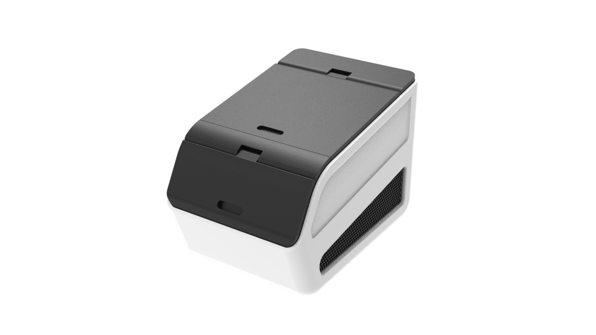 Figure 3. Exterior of the second-generation ByeGerm instrument with both lids closed. Source: team-provided second-generation design rendering, September 2026.