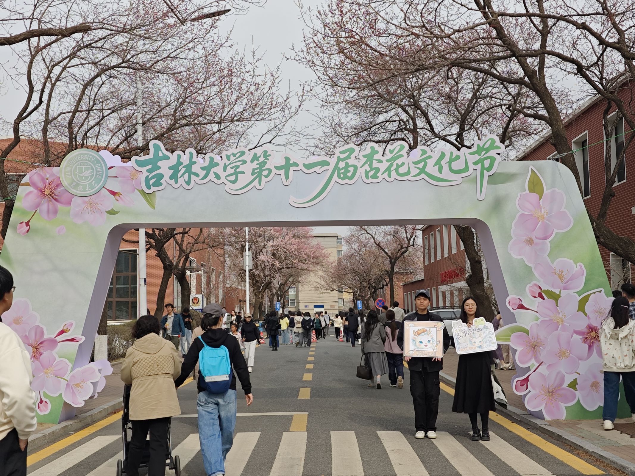 Team members at the Apricot Blossom Cultural Festival entrance