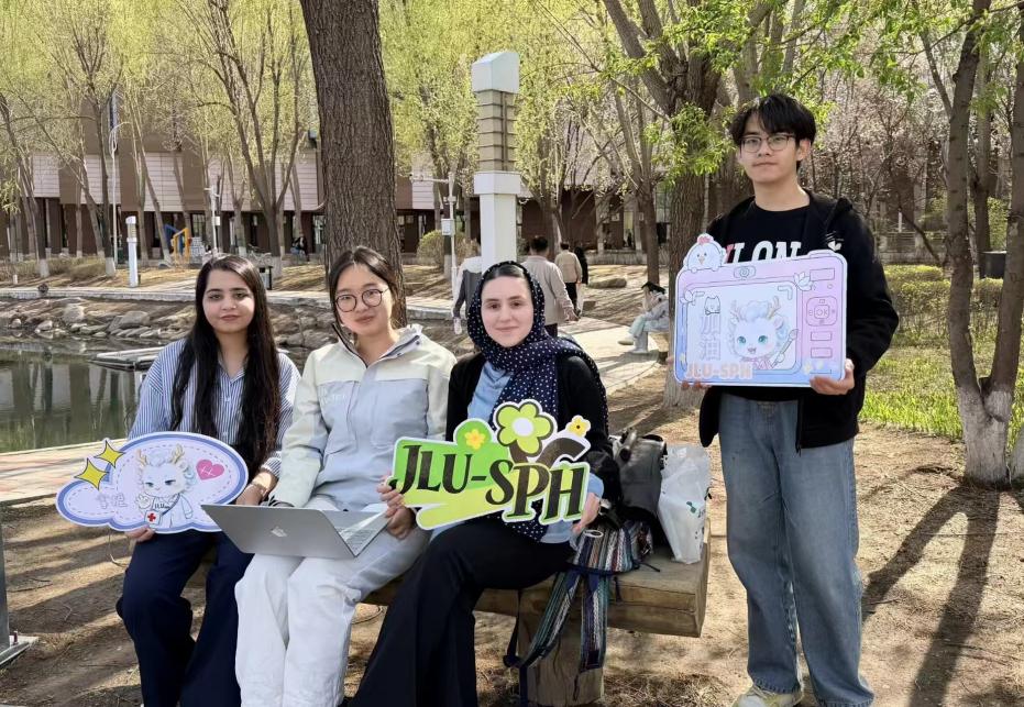 International students at an outdoor exchange activity